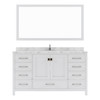 Virtu USA GD-50060-CMRO-WH-002 Caroline Avenue 60" Bath Vanity in White with Cultured Marble Quartz Top