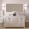 Virtu USA GD-50060-CMRO-WH-002 Caroline Avenue 60" Bath Vanity in White with Cultured Marble Quartz Top