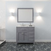 Virtu USA MS-2136R-CMSQ-GR-002 Caroline Parkway 36" Bath Vanity in Gray with Cultured Marble Quartz Top