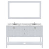 Virtu USA ED-30060-CMSQ-WH-002 Winterfell 60" Bath Vanity in White with Cultured Marble Quartz Top and Sinks