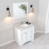 Virtu USA ES-32036-CMRO-WH-001 Elise 36" Single Bath Vanity in White with Cultured Marble Quartz Top and Sink