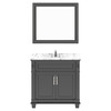 Virtu USA MS-2636-CMRO-ES Victoria 36" Bath Vanity in Espresso with Cultured Marble Quartz Top and Sink