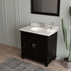 Virtu USA MS-2636-CMRO-ES Victoria 36" Bath Vanity in Espresso with Cultured Marble Quartz Top and Sink