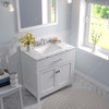 Virtu USA MS-2036-CMSQ-WH-002 Caroline 36" Bath Vanity in White with Cultured Marble Quartz Top and Sink