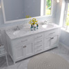 Virtu USA MD-2072-CMRO-WH-002 Caroline 72" Bath Vanity in White with Cultured Marble Quartz Top and Sinks