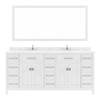 Virtu USA MD-2172-CMSQ-WH Caroline Parkway 72" Bath Vanity in White with Cultured Marble Quartz Top