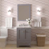 Virtu USA GS-50024-CMSQ-GR-002 Caroline Avenue 24" Bath Vanity in Gray with Cultured Marble Quartz Top and Sink