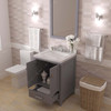 Virtu USA GS-50024-CMSQ-GR-002 Caroline Avenue 24" Bath Vanity in Gray with Cultured Marble Quartz Top and Sink