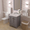 Virtu USA GS-50024-CMSQ-GR-NM Caroline Avenue 24" Bath Vanity in Gray with Cultured Marble Quartz Top and Sink