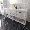 Virtu USA ED-30072-CMSQ-WH-002 Winterfell 72" Bath Vanity in White with Cultured Marble Quartz Top and Sinks