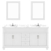 Virtu USA MD-2672-CMRO-WH-002 Victoria 72" Bath Vanity in White with Cultured Marble Quartz Top and Sinks