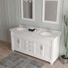 Virtu USA MD-2672-CMRO-WH-002 Victoria 72" Bath Vanity in White with Cultured Marble Quartz Top and Sinks