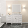 Virtu USA MS-2157R-CMRO-WH-001 Caroline Parkway 57" Bath Vanity in White with Cultured Marble Quartz Top
