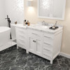 Virtu USA MS-2157R-CMRO-WH-001 Caroline Parkway 57" Bath Vanity in White with Cultured Marble Quartz Top