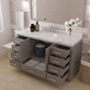 Virtu USA GS-50060-CMRO-CG-002 Caroline Avenue 60" Bath Vanity in Cashmere Gray with Cultured Marble Quartz Top