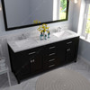 Virtu USA MD-2072-CMSQ-ES-002 Caroline 72" Bath Vanity in Espresso with Cultured Marble Quartz Top and Sinks