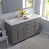 Virtu USA MD-2060-CMSQ-CG Caroline 60" Bath Vanity in Cashmere Gray with Cultured Marble Quartz Top