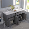 Virtu USA MD-2060-CMSQ-CG Caroline 60" Bath Vanity in Cashmere Gray with Cultured Marble Quartz Top