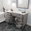 Virtu USA MS-2157R-CMRO-CG-NM Caroline Parkway 57" Bath Vanity in Gray with Cultured Marble Quartz Top