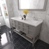 Virtu USA ED-30060-CMSQ-GR-001 Winterfell 60" Bath Vanity in Gray with Cultured Marble Quartz Top and Sinks