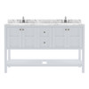 Virtu USA ED-30060-CMSQ-WH-NM Winterfell 60" Bath Vanity in White with Cultured Marble Quartz Top and Sinks