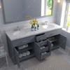 Virtu USA MD-2072-CMRO-GR-002 Caroline 72" Bath Vanity in Gray with Cultured Marble Quartz Top and Sinks