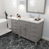 Virtu USA MS-2157R-CMRO-CG Caroline Parkway 57" Bath Vanity in Gray with Cultured Marble Quartz Top