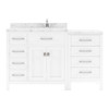 Virtu USA MS-2157L-CMSQ-WH-NM Caroline Parkway 57" Bath Vanity in White with Cultured Marble Quartz Top