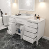 Virtu USA MS-2157L-CMSQ-WH-NM Caroline Parkway 57" Bath Vanity in White with Cultured Marble Quartz Top