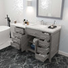 Virtu USA MS-2157R-CMSQ-CG-001 Caroline Parkway 57" Bath Vanity in Gray with Cultured Marble Quartz Top