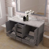 Virtu USA GD-50060-CMSQ-GR Caroline Avenue 60" Bath Vanity in Gray with Cultured Marble Quartz Top