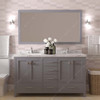 Virtu USA GD-50060-CMSQ-GR-001 Caroline Avenue 60" Bath Vanity in Gray with Cultured Marble Quartz Top