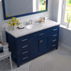 Virtu USA MS-2060-CMRO-FB Caroline 60" Bath Vanity in French Blue with Cultured Marble Quartz Top and Sink