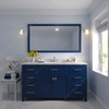 Virtu USA MS-2060-CMRO-FB-001 Caroline 60" Bath Vanity in French Blue with Cultured Marble Quartz Top and Sink