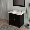 Virtu USA MS-2636-CMSQ-ES-NM Victoria 36" Bath Vanity in Espresso with Cultured Marble Quartz Top and Sink