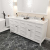 Virtu USA MD-2172-CMRO-WH-001 Caroline Parkway 72" Bath Vanity in White with Cultured Marble Quartz Top