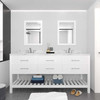 Virtu USA MD-2272-CMRO-WH-001 Caroline Estate 72" Bath Vanity in White with Cultured Marble Quartz Top