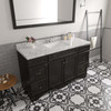 Virtu USA ES-25060-CMSQ-ES Talisa 60" Bath Vanity in Espresso with Cultured Marble Quartz Top and Sink
