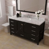 Virtu USA GS-50060-CMRO-ES-NM Caroline Avenue 60" Bath Vanity in Espresso with Cultured Marble Quartz Top