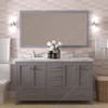 Virtu USA GD-50060-CMRO-GR Caroline Avenue 60" Bath Vanity in Gray with Cultured Marble Quartz Top