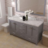Virtu USA GD-50060-CMRO-GR Caroline Avenue 60" Bath Vanity in Gray with Cultured Marble Quartz Top