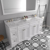 Virtu USA ED-25072-CMSQ-WH-NM Talisa 72" Double Bath Vanity in White with Cultured Marble Quartz Top and Sinks