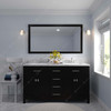 Virtu USA MD-2060-CMSQ-ES Caroline 60" Bath Vanity in Espresso with Cultured Marble Quartz Top and Sinks