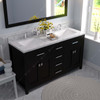 Virtu USA MD-2060-CMSQ-ES Caroline 60" Bath Vanity in Espresso with Cultured Marble Quartz Top and Sinks