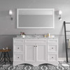 Virtu USA ES-25060-CMRO-WH Talisa 60" Single Bath Vanity in White with Cultured Marble Quartz Top and Sink
