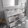 Virtu USA ES-25060-CMRO-WH Talisa 60" Single Bath Vanity in White with Cultured Marble Quartz Top and Sink