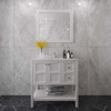 Virtu USA ES-30036-CMSQ-WH-002 Winterfell 36" Bath Vanity in White with Cultured Marble Quartz Top and Sink