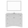 Virtu USA ES-32048-CMSQ-WH-001 Elise 48" Single Bath Vanity in White with Cultured Marble Quartz Top and Sink