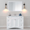 Virtu USA ES-32048-CMSQ-WH-001 Elise 48" Single Bath Vanity in White with Cultured Marble Quartz Top and Sink