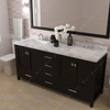 Virtu USA GD-50072-CMSQ-ES-NM Caroline Avenue 72" Bath Vanity in Espresso with Cultured Marble Quartz Top